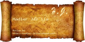 Hadler Júlia névjegykártya