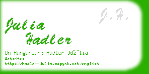 julia hadler business card